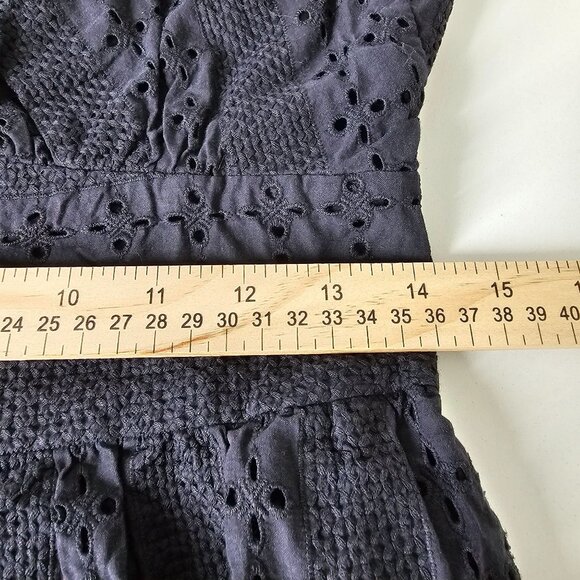 J. Crew‎ Ruffle Sleeveless Eyelet Button-Front Midi Dress Cotton Black Womens 6 - Picture 10 of 13